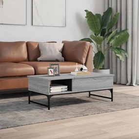 vidaXL Τραπεζάκι Σαλονιού Γκρι Sonoma 100x50x35 εκ. Επεξ. Ξύλο/Μέταλλο