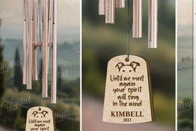 Σετ των 2 Intra απο ξύλο plywood 3mm-4mm πάχος – Pet Memorial Wind Chime Cut Laser Δίασταση 20x20 cm INTRAFABR-119675369