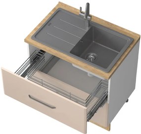 Επιδαπέδιο ντουλάπι νεροχύτη Modena R-90-2MZ-Λευκό - Μπεζ