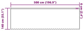 vidaXL Κουρτίνα Δαντέλας με κουρτίνες Floral Λευκό 500 x 140 εκ. Πολυεστέρας
