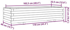 Ζαρντινιέρα Κήπου Λευκή 110x40x26,5 εκ. από Μασίφ Ξύλο Πεύκου - Λευκό