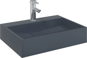 vidaXL Νιπτήρας Ανθρακί 50x38x11 εκ. Συνθετικός από Τεχνητό Μάρμαρο