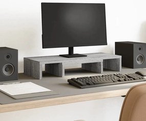 vidaXL Βάση Οθόνης Ρυθμιζ. Γκρι Sonoma 60x24x10,5 εκ. Επεξεργ. Ξύλο