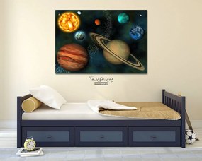 Παιδικός καμβάς σε πίνακα με πλανήτες KNV0105 30cm x 40cm