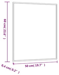 vidaXL Καθρέφτης Επιτοίχιος Ορθογώνιος 50 x 60 εκ.