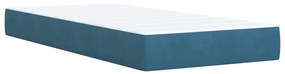 vidaXL Κρεβάτι Boxspring με Στρώμα Μπλε 90x200 εκ. Βελούδινο