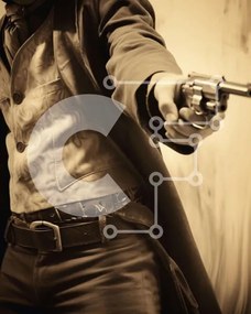 Intra Συλλεκτικό Ξύλινο Παζλ Plywood 4mm - Vintage άνθρωπος με όπλο Σε Ξύλινο Κουτί - Διαστάσεις Puzzle: 10x10 cm – 25 κομμάτια