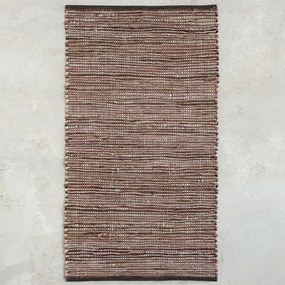 Χαλάκι Κουζίνας Favel 60x130 Bordo Nima 60X130cm Βαμβάκι-Δέρμα