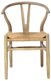 Καρέκλα ξύλινη γκρι πατίνα με ψάθινο κάθισμα - Ξύλο - 715-3087