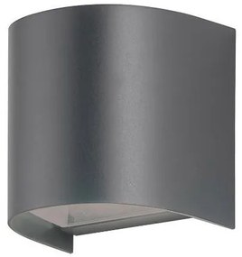 Απλίκα Τοίχου Οβάλ Πλαστική 9w IP65 GU10 Up or Down ΦOS_ME-21-0226-10-Γκρι 21-0226-10
