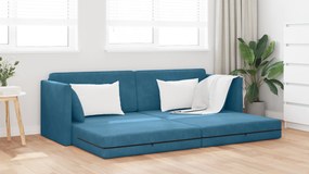 vidaXL Καναπές-κρεβάτι 2 σε 1 Μπλε 213x144x60 εκ Βελούδο