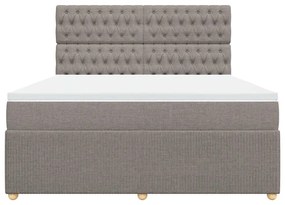 vidaXL Κρεβάτι Boxspring με Στρώμα Taupe 180x200 εκ. Υφασμάτινο