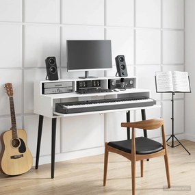 vidaXL Γραφείο Στούντιο Λευκό 152 x 42,5 x 36 εκ Επεξεργασμένο Ξύλο