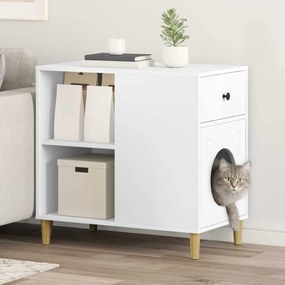 vidaXL Σπίτι Γάτας Λευκό 72 x 42.5 x 70 εκ. Επεξεργασμένο ξύλο