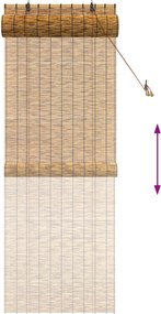 vidaXL Ρόλερ (στόρι) Καφέ 80 x 220 cm Καλάμι