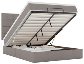 vidaXL Οθωμανικό κρεβάτι με στρώμα Taupe 140x200cm ύφασμα