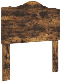 vidaXL Σκελετός Κρεβατιού Καπνιστό Δρύς 90 x 190 cm Μηχανήματος Ξύλο