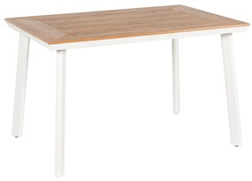 Τραπέζι Κήπου ArteLibre EPUPA Λευκό/Καρυδί Αλουμίνιο/Ξύλο 120x80x73cm