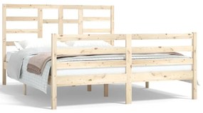 Πλαίσιο Κρεβατιού 150 x 200 εκ. Μασίφ Ξύλο King Size - Καφέ