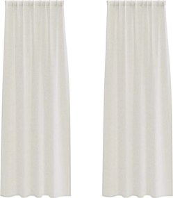 vidaXL Κουρτίνα βυσσινί 2 τμχ. Κρεμ 260 x 140 εκ. Πολυεστέρας
