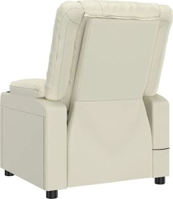 vidaXL Πολυθρόνα Ανακλινόμενη Ηλεκτρική Κρεμ από Συνθετικό Δέρμα