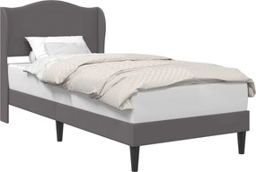 vidaXL Σκελετός Κρεβατιού με κεφαλάρι Γκρι 100 x 200 cm Τεχνητό Δέρμα