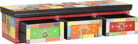 vidaXL Ντουλάπι TV Πολύχρωμο 100 x 30 x 24 εκ Μασίφ ξύλο μάνγκο