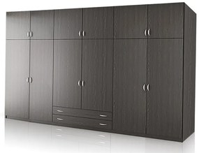 ΧΕΡΙ ΞΥΛΟ Ντουλάπα 6φυλλη με πατάρι 300cm  x 60cm x 240 ύψος --ΚΩΔ.:10-06-6f
