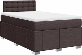 vidaXL Κρεβάτι Boxspring με Στρώμα Σκούρο Καφέ 120x200 εκ. Υφασμάτινο