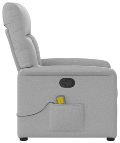vidaXL καρέκλα ανάκλισης μασάζ Cloud Grey Fabric