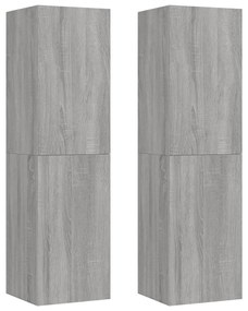 vidaXL Έπιπλα Τηλεόρασης Επιτοίχια 2 τεμ. Γκρι Sonoma 30,5x30x110 εκ.