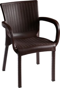 Πολυθρόνα Festive pakoworld PP σκούρο καφέ