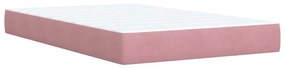 vidaXL Κρεβάτι Boxspring με Στρώμα Ροζ 120x190 εκ. Βελούδινο