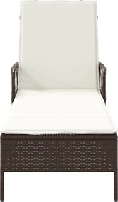 vidaXL Ξαπλώστρα Καφέ και Κρέμα Λευκό 55 x 200 x 92 εκ.