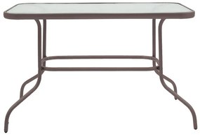 Τραπέζι Valor μέταλλο καφέ-γυαλί 110x60x70εκ 110x60x70 εκ.