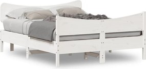 vidaXL Σκελετός Κρεβ. Χωρίς Στρώμα Λευκό 150x200 εκ Μασίφ Πεύκο