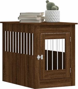 vidaXL Κλουβί Σκύλου Καφέ Δρυς 55x80x68 εκ. από Επεξεργ. Ξύλο