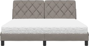 vidaXL Κρεβάτι με Στρώμα Taupe 160x200 εκ. Υφασμάτινο