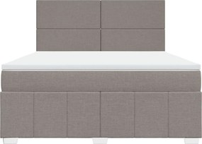vidaXL Κρεβάτι Boxspring με Στρώμα Taupe 180x200 εκ. Υφασμάτινο