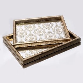S/2 ΔΙΣΚΟΙ ΠΟΛΥΡΕΣΙΝ ΜΕ ΓΥΑΛΙ ΧΡΥΣΟΙ 40x30x2.8 / 35x28x2.8cm|752-16057