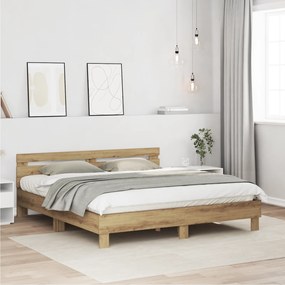 vidaXL Σκελετός Κρεβατιού με κεφαλάρι Artisan Oak 180 x 200 cm