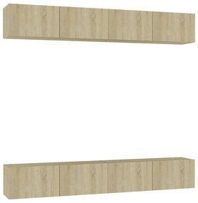vidaXL Έπιπλα Τηλεόρασης 4 τεμ. Sonoma Δρυς 100x30x30 εκ. Επεξ. Ξύλο
