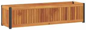vidaXL Ζαρντινιέρα Κήπου 110x30x27,5 εκ. Μασίφ Ξύλο Ακακίας/Ατσάλι