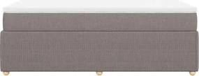 vidaXL Κρεβάτι Boxspring με Στρώμα Taupe 100 x 200 εκ. Υφασμάτινο