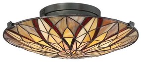 Πλαφονιέρα Φωτιστικό Οροφής 2xE27 Μπρονζέ Tiffany Victory QZ-VICTORY-SF Elstead Lighting-QZ-VICTORY-SF-Μπρονζέ QZ-VICTORY-SF