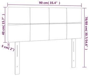 vidaXL Κεφαλάρι Κρεβατιού LED Κρεμ 90x5x78/88 εκ. Υφασμάτινο