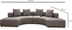 Corner Sofa Gondol-2 (CHL-SOL-CHL-SAĞ) - Grey Grey