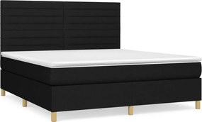 vidaXL Κρεβάτι Boxspring με Στρώμα Μαύρο 160x200 εκ. Υφασμάτινο