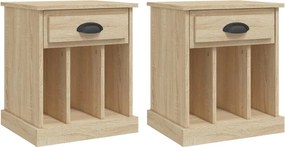 vidaXL Κομοδίνα 2 τεμ. Sonoma Δρυς 43x36x50 εκ.