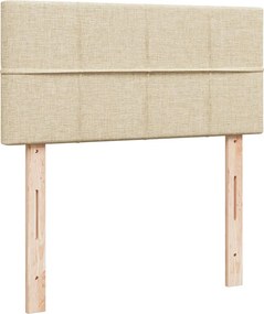 vidaXL Κρεβάτι Boxspring με Στρώμα Κρεμ 90x200 εκ.Υφασμάτινο
